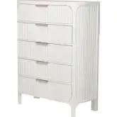Genevie Reed 5 Drawer Chest in Pristine White Finish